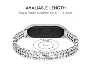 Fashion Beaded Shiny Steel Strips Table Frame Zinc Alloy Steel Strap Strap Stainless Steel Watch Band for Xiaomi 3-Silver