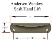 Andersen Window METAL STONE Sash Lift For Double Hung Windows Tilt Wash