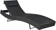 Patio Recliner Lounger Chair: Gravity Folding Outdoor Sun Lounger for Lawn, Garden, Patio - Textilene & Poly Rattan Chaise Lounge for Camping & Beach