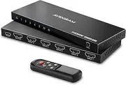 HDMI Switch 4K 60Hz, AVIDGRAM HDMI 2.0 Switcher 5 in 1 Out, 5 Port HDMI Selector Box with IR Remote Control Support HDCP 2.2 HDR10 3D 18Gbps, Compatible with Xbox, PS4, HDTV, Monitor
