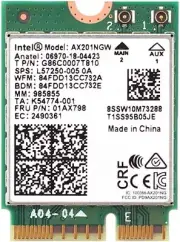 Intel AX201NGW AX201 Wifi 6 2.4Gbps 802.11Ax Cnvi Module Wifi Card 802.11Ax B...