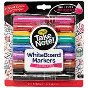 Crayola Take Note Whiteboard Markers Chisel Assorted 12 Pack