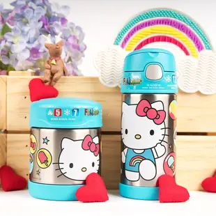 【美國膳魔師THERMOS】Hello Kitty凱蒂貓藍色款 迪士尼不鏽鋼水壺食物罐組合 (7.4折)