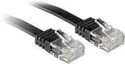LINDY Patch Cat. 6 U/UTP Flat Network Cable Copper, Black 0.3 m