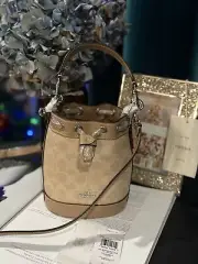 NWT Coach Mini Bucket Bag In Signature Canvas CW299