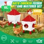 Chicken Bird Feeder Waterer Set Auto Food Water Dispenser Automatic Feeding Coop