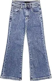 [Kidscool Space] Girls Bootcut Jeans,Elastic Waistband Inside Flare Denim Pants