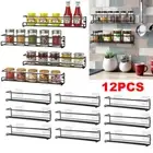 Spice Racks Organiser - 12pcs Hanging Stainless Steel Spice Racks Wall Mounted