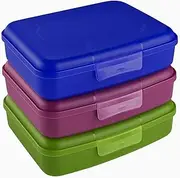 Set of 3 Lunch Boxes for Children and Adults - Perfect for School, Office, Work or Nursery - Dishwasher Safe
