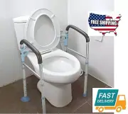 Home Bathroom Stand Alone Toilet Safety Rail Medical Frame Elderly Grab Bar Tool
