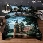 Beautiful Castle Clouds Sky 3D Quilt Duvet Doona Cover Set Pillow case Print