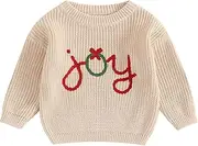[Xiaodriceee] Unisex Baby Christmas Knit Sweater Long Sleeve Crewneck Pullover Sweatshirt Toddler Fall Winter Clothes