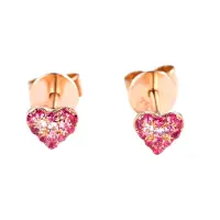在飛比找蝦皮購物優惠-【巧品珠寶】 18K 粉嫩少女心 設計 群鑲粉色藍寶石 耳環