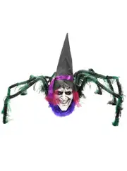 Creepy Walking Witch Head Spider Halloween Decoration with Lights