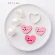 4Pcs Love Heart Pottery Polymer Clay Cutter Mold Embossing Craft DIY Making Tool