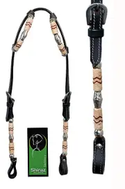 Western Dark Oil Tan & Natural Rawhide Braided With Silver Ferrell Headstall