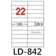 【1768購物網】LD-842-W-C 龍德(22格) 白色三用電腦貼紙-26.9x105mm - 20張/包 (LONGDER)