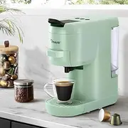Vevare 3in1 Capsule Coffee Machine Dolce Gusto Coffee Machine 19 Bar Pressure and 1450W Automatic Coffee Maker for Single Serve Mint
