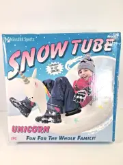 Unicorn Snow or Water Tube 45" MinnARK Sports Inflatable Sled or Pool Float Toy