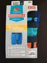 Fruit Of The Loom Boys Boxer Briefs Size Medium FREE SHIPPING CoolingMicro-Mesh