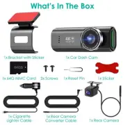 4K/1080P Dual Chanel Car Dash Cam 2.4GHz WiFi Car Camera Mini Driving Recorder