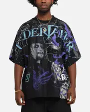 [CULTURE KINGS] Culture Kings X Wwe Undertaker All Over Print T-shirt Black - Size S S Black