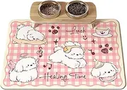 Dog Food Mat, Pet Feeding Absorbent Mat, 11.8x15.8 Inch Absorbent Quick Drying Pad Prevent Water Spills Protect Floors for Room Use