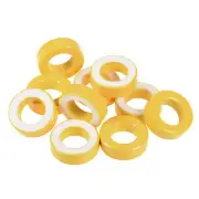 10pcs 19.5 x 33.5 x 11.1mm Ferrite Ring Iron Powder Toroid Cores Yellow White