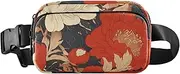 [Amooorous] Red and White Peony Trendy Fanny Waist Pack for Women Men Mini Croose Body Purse with Adjustable Strap for Shopping Sports Work, red and white peony, 1 size
