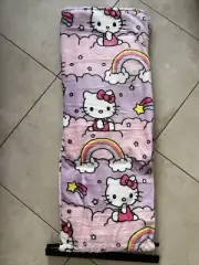 Hello Kitty Plush Throw Blanket Purple Pink Rainbow Star Clouds 50x70in.