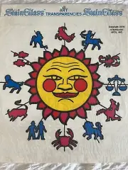 DuPont Co. Stain Glass Art Transparencies Zodiac Signs Retro Psychedelic 1970