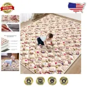 Lovely Bear Print Extra Large Baby Play Mat - Safe for Crawlers & Tummy Time