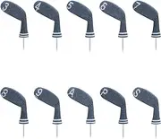 LeFeng 10pcs Knitted Golf Iron Head Covers 3-9/A/P/S Set - Lightweight and Durable Material - Multiple Patterns Golf Club Head Covers - Fit Well for Callaway Ping Taylormade Cobra Etc.