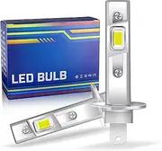 APMAT H1 LED Bulb, 20000 LM 500% Brighter 6500K Xenon White Light, Fanless H1 Fog Lights, Plug-N-Play Bulbs 16 Upgraded Chips (Pack of 2)