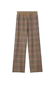 burberry Check Cotton Blend Track Pants in Nut at Nordstrom, Size Medium