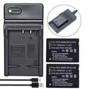 2x Battery &Charger For Panasonic Lumix DMC-ZS8 ZS9 DMC-ZS15 ZS19 ZS25 DMC-3D1