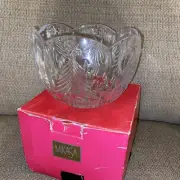 Mikasa Crystal Christmas Tree Salad Veggie Dessert bowl Heavy Mint Condition