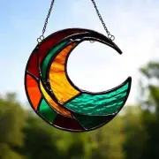 TWILIGHT CRESCENT MOON Authentic AUSTRALIAN Stained Glass SUNCATCHER Unique Gift