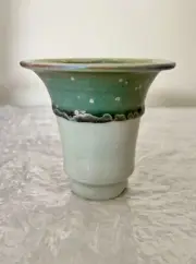 Brand New Hand made Clay Enamel Glazed Succulent Pot/planter With Drainage #436