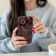 Print Phone Case - iPhone 16, 16 Plus, 16 Pro, 16 Pro Max, 15, 15 Pro, 15 Pro Max, 14, 14 Plus, 14 Pro, 14 Pro Max, 13, 13 Pro, 13 Pro Max Leopard Print - Amber & Purple - iPhone 12 Pro Max