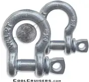Screw Pin Anchor Shackle D Ring Chain Cable Haul Lift Clevis 1/2" x 2 Ton - Pair