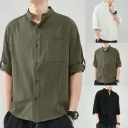 Men's Shirt Mens Plain Shirts Top Button Fit Comfy Fashion Hot Stylish