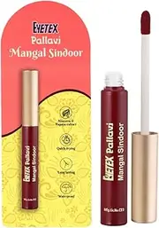 Eyetex Mangal Sindoor (6g) Dark Maroon - 100% skin-friendly, long-lasting, Semi-matte finish, Contains natural gums ,Quick-dry formula ,Water-resistant ,Fade-proof & Crease-free