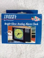 FRANZUS Travel Smart Bright Glow Analog Alarm Clock -- NEVER USED, IN BOX