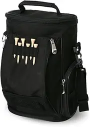 Intech Golf Bag Cooler and Accessory Caddy, Portable Soft Sided 10-Can Insulated Cooler Bag, Fits on a Golf Cart, Push Cart or Carry