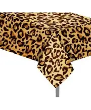 Leopard Print Disposable Table Cover - Jungle Animal Theme Tablecloth for Kids Birthday Party Decorations