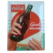 Coca Cola Good with Food Sign 30 x 40cm
