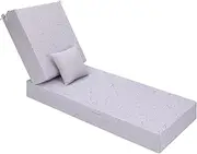 Mindsoft Extra Thick Lounge Chair Cushion with Pillow Heavy Rain Proof and Fade Proof Outdoor Chaise Lounge Cushions Patio Lounge Cushions for Beach, Lawn, Garden (72" L X 26" W X 5" T,Grey)