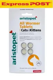 Aristopet All Wormer for Cats&Kittens 4pk Cat Worming Tablets FREE EXPRESS POST