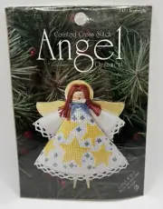 DMC Angel Counted Cross Stitch Clothespin Ornament Kit #1451 Starlight